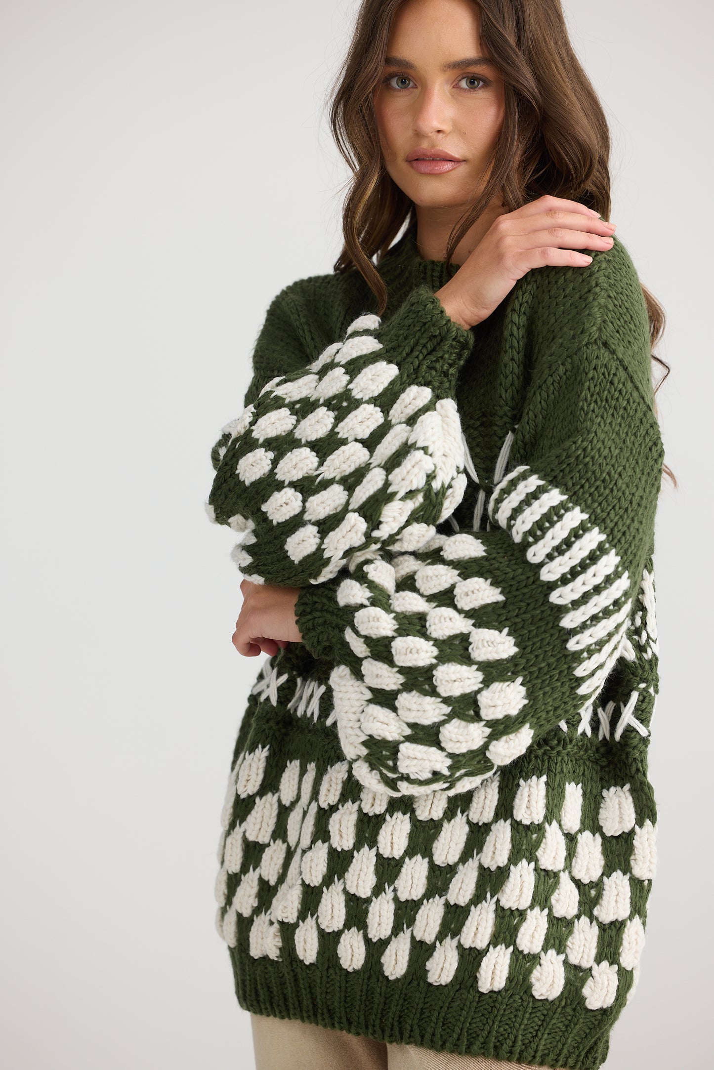 Talisman - Colorado Knit Khaki/Off White | TA25132-1