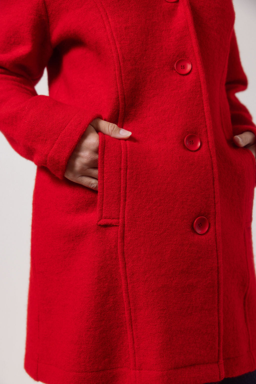 See Saw - 100% Boiled Wool Collared Btn Thru Coat / SS623R