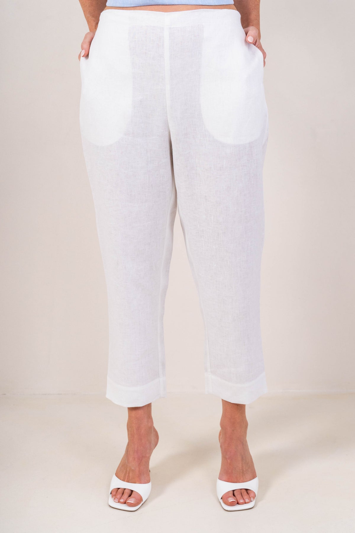 See Saw - Linen 7/8 Flat Front Pant | SA141
