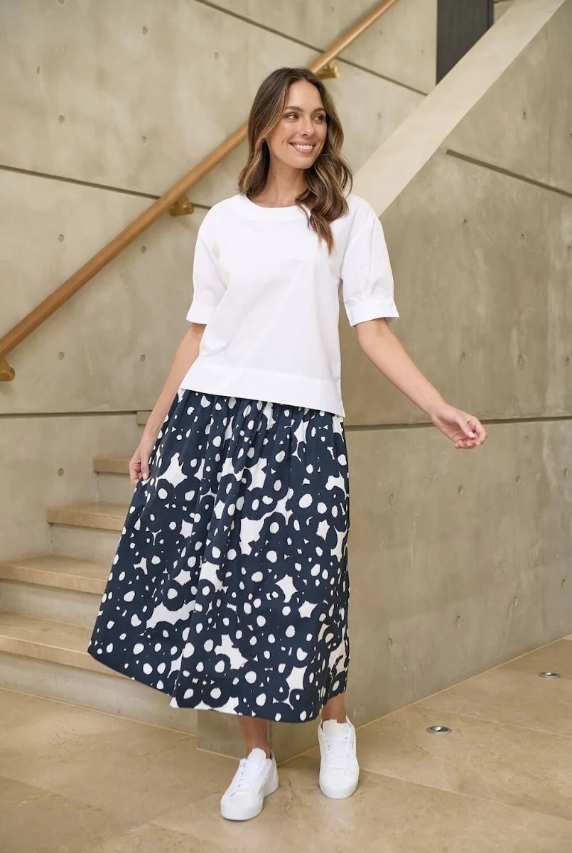 Naturals – Linen Boat Neck Boxy Top GA623