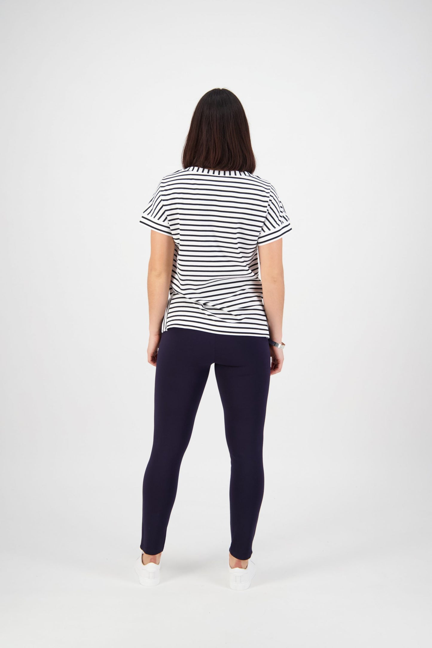 Vassalli Skinny Leg Ankle Grazer Ponti Pull On Navy | V12105