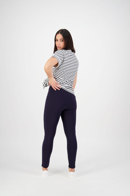 Vassalli Skinny Leg Ankle Grazer Ponti Pull On Navy | V12105