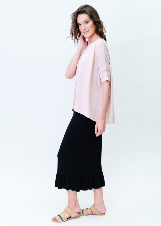 Lou Lou Katy Frill Skirt Maxi Black | 19NB010