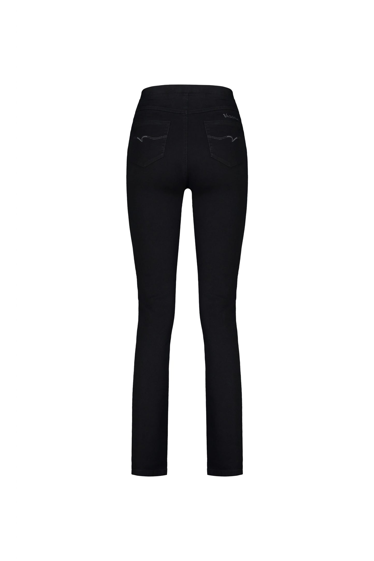 Vassalli Slim Leg Full Length Denim Pull On Black | V234DN