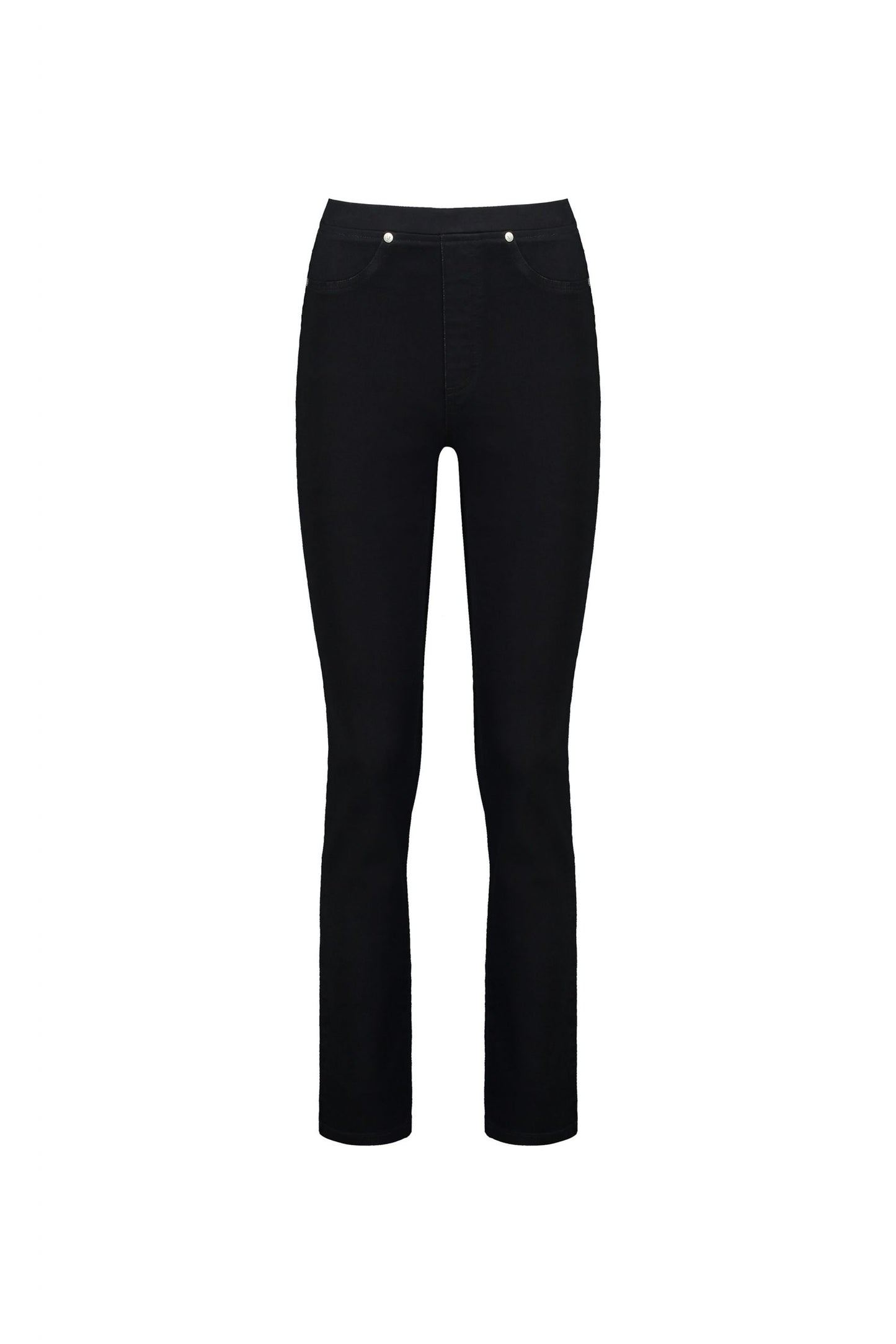 Vassalli Slim Leg Full Length Denim Pull On Black | V234DN