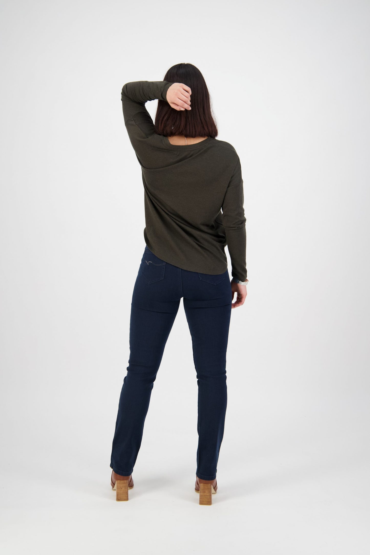 Vassalli Slim Leg Full Length Denim Pull On Indigo | V234DN