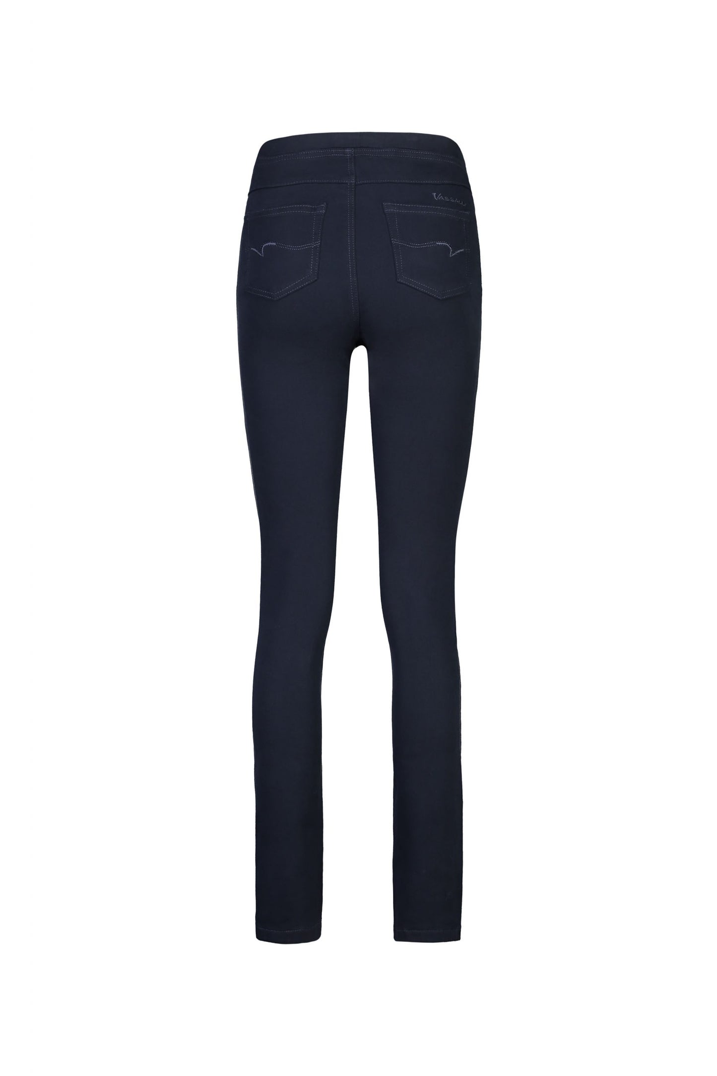 Vassalli Slim Leg Full Length Knit Denim Pull On Carbon | V234K