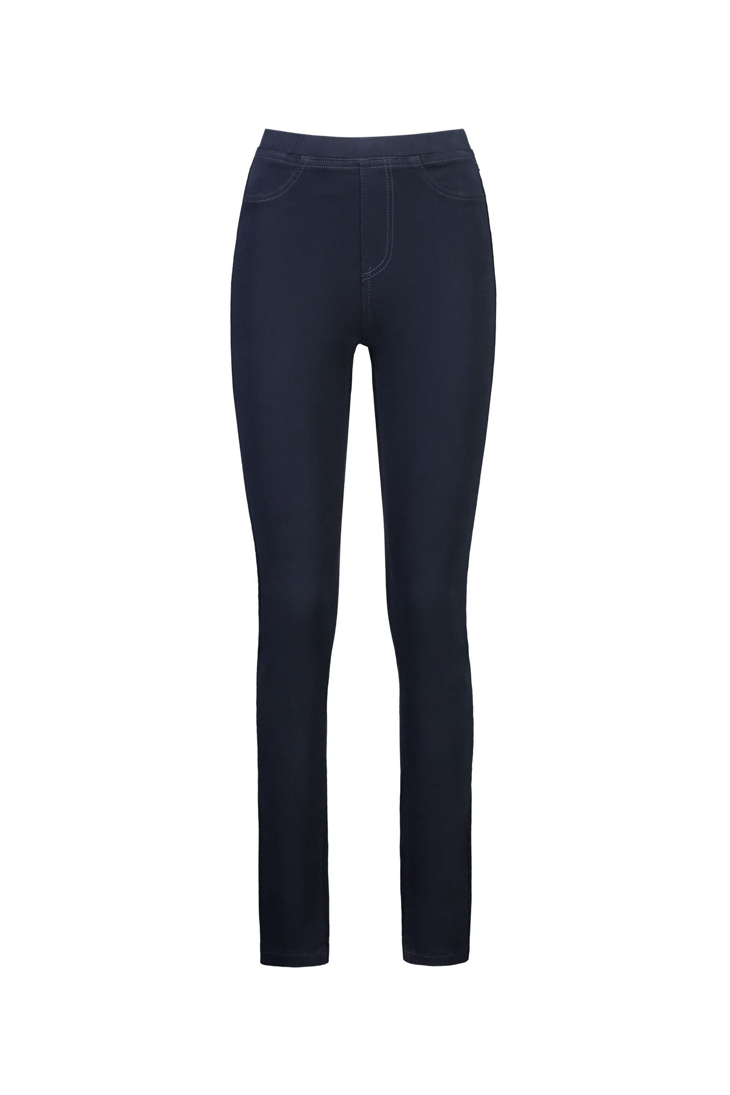 Vassalli Slim Leg Full Length Knit Denim Pull On Carbon | V234K
