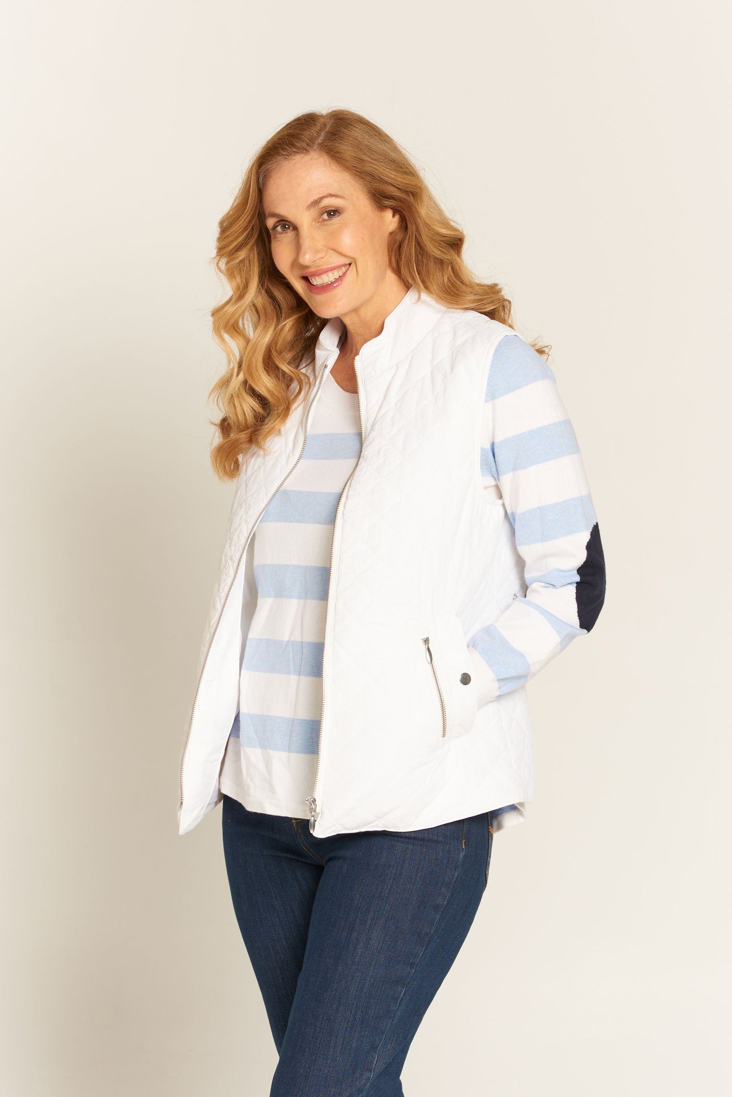 Goondiwindi Cotton Quilted Vest Winter White | G5088-W23