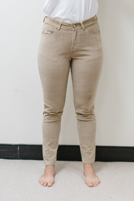 Taupe 98% Cotton / 2% Spandex Corduroy 5 Pocket Jean
