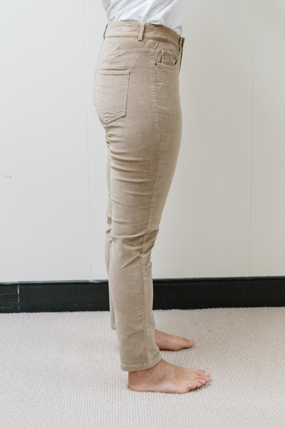 Taupe 98% Cotton / 2% Spandex Corduroy 5 Pocket Jean