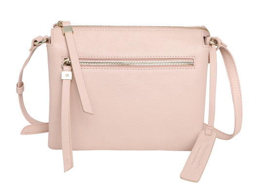 Modapelle - Cow Leather Multi Compartment Cross Body Bag | Moda6711Blush