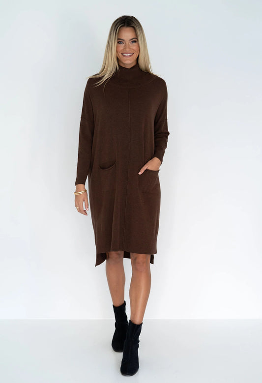 Humidity MYRA DRESS | CHOCOLATE H305