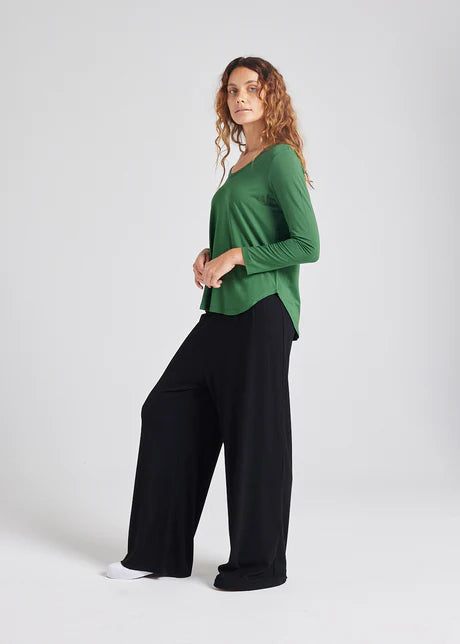 Lou Lou Sia V Neck Top Forrest Green | LOU19NB062