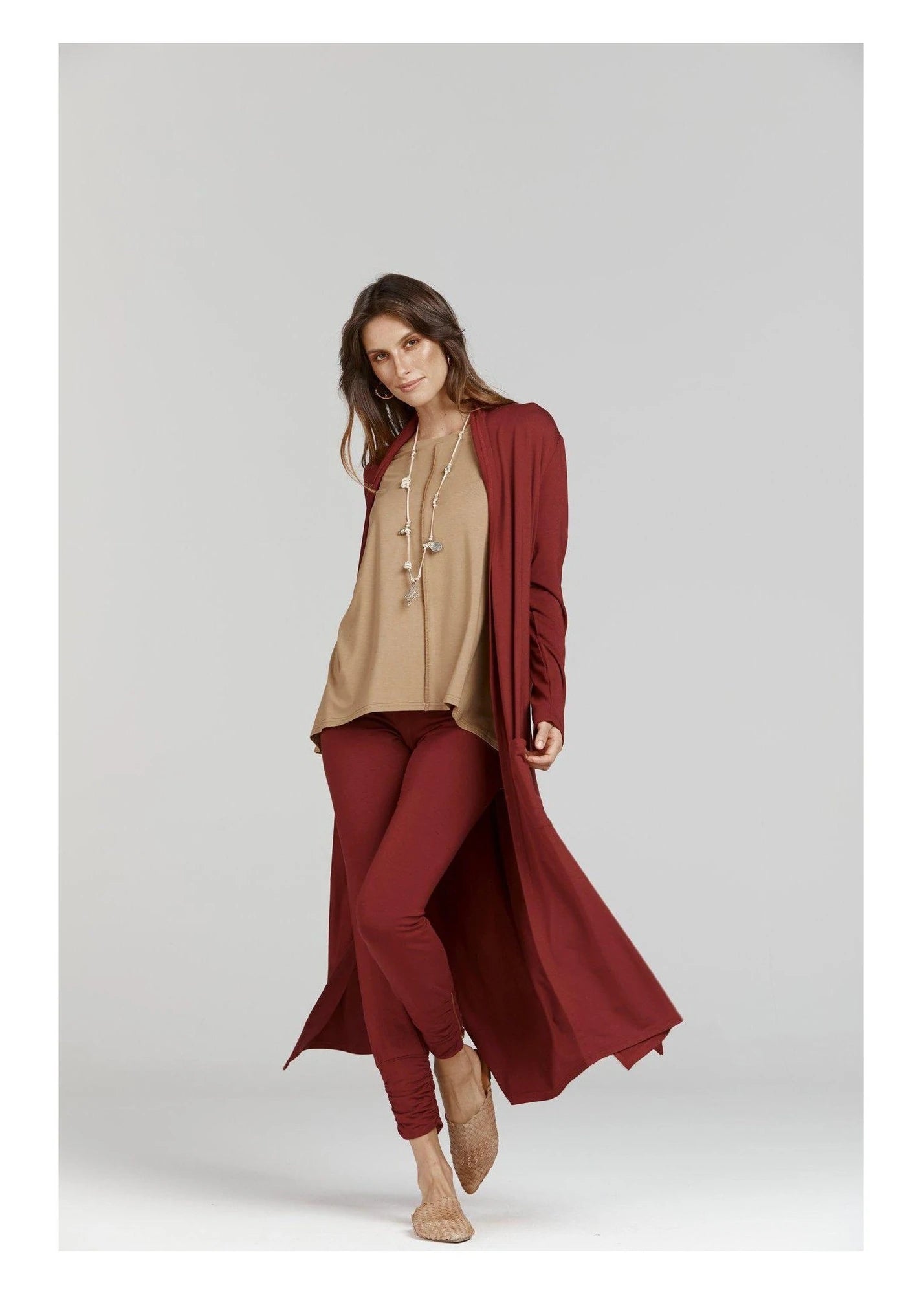 Lou Lou Bamboo Pocket Cardi Wine