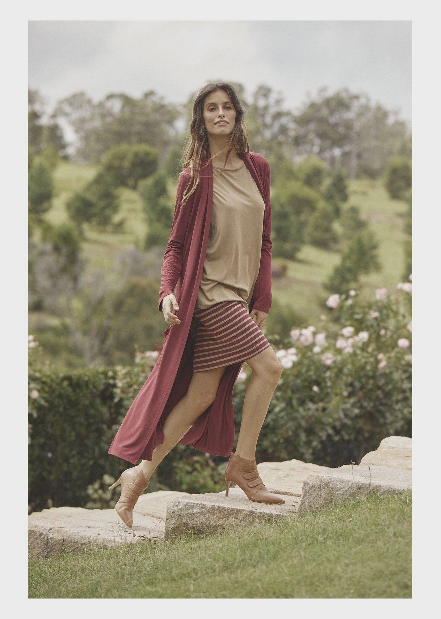 Lou Lou Bamboo Pocket Cardi Wine