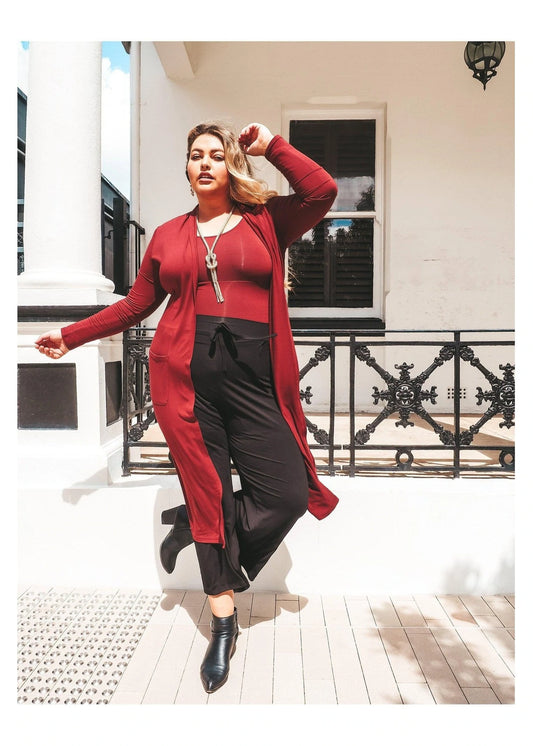 Lou Lou Bamboo Pocket Cardi Wine