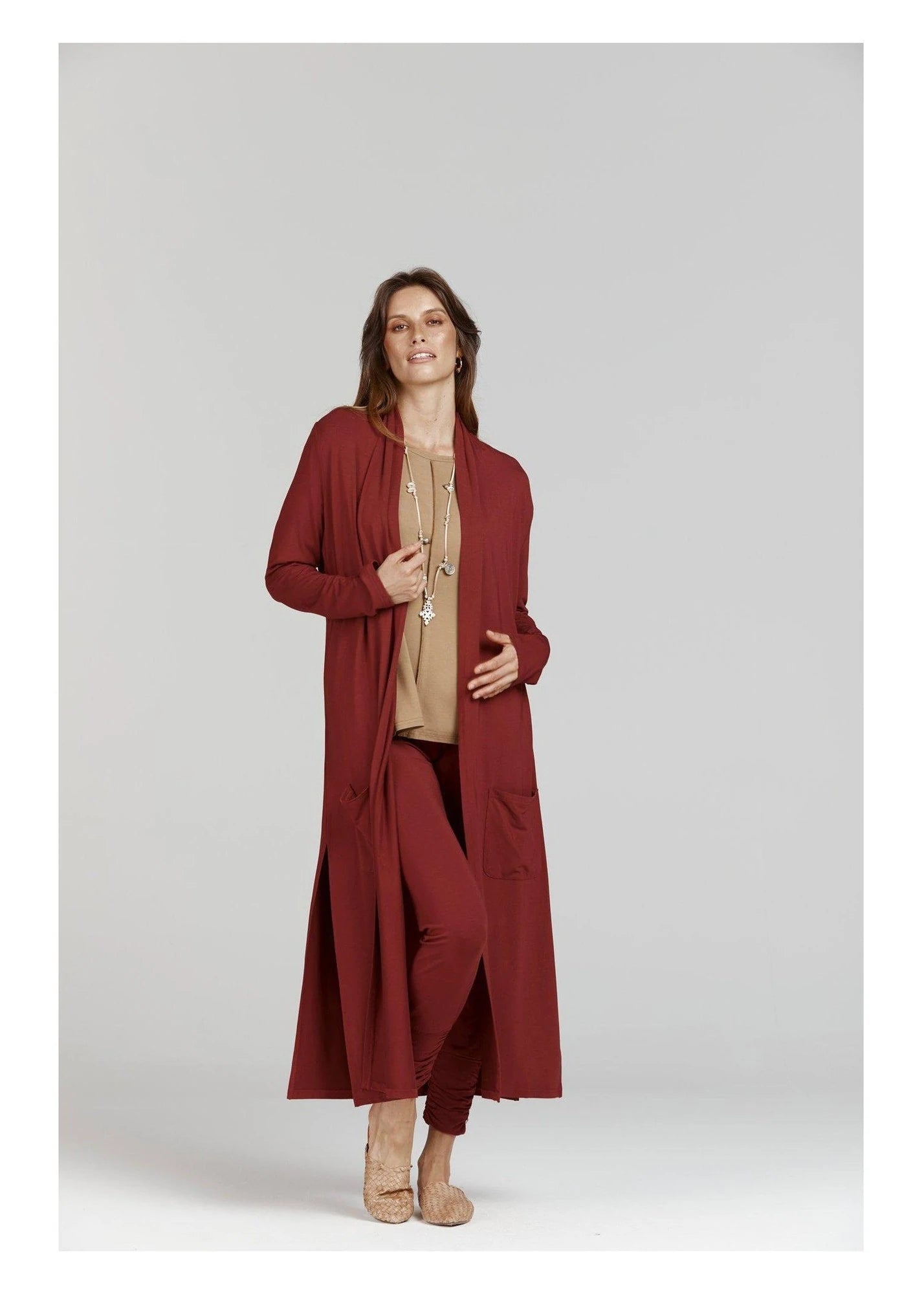 Lou Lou Bamboo Pocket Cardi Wine
