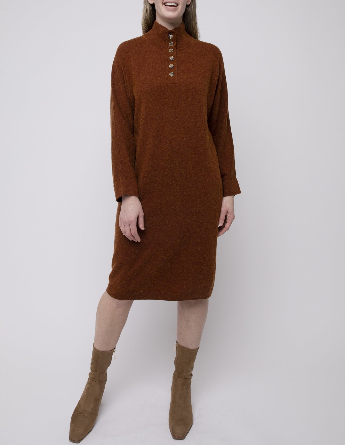 Ping Pong Button Front Knit Dress Tortoiseshell | PP545016