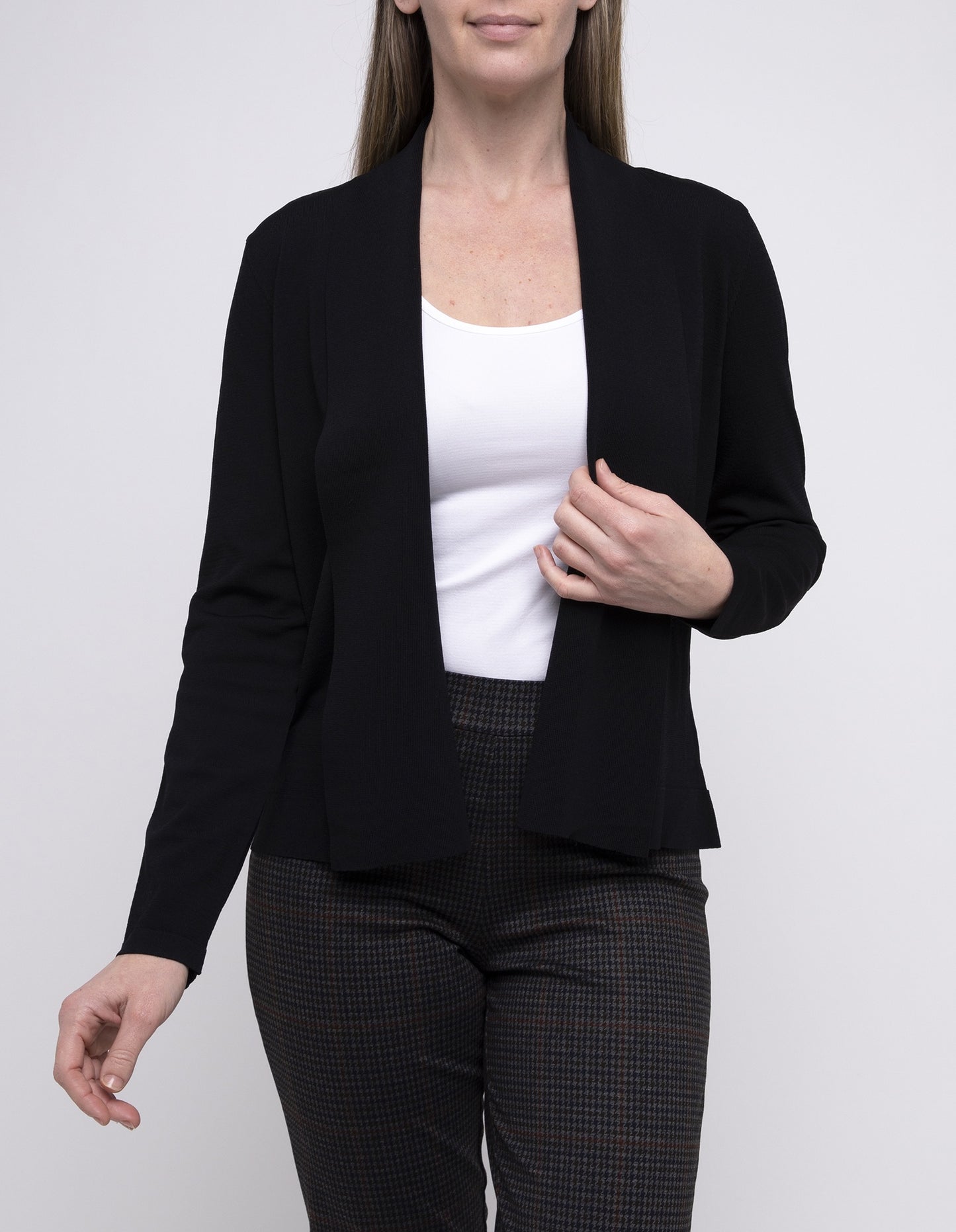 Ping Pong Milano Knit Drape Cardigan | Black PP545061