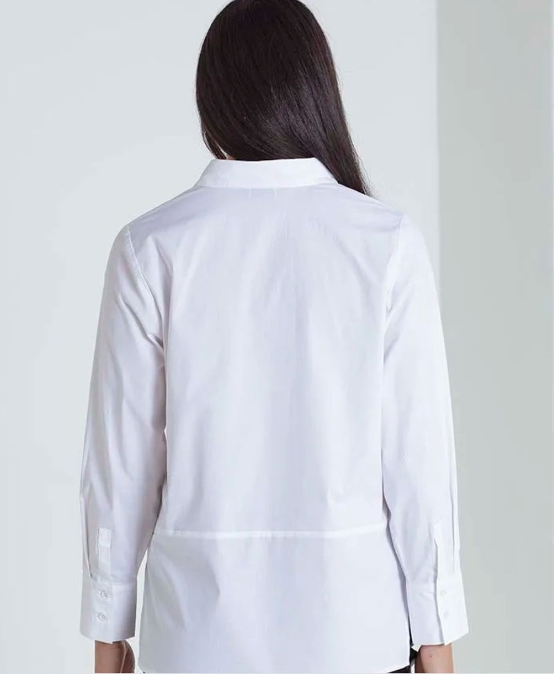 Marco Polo L/S Button Through Shirt White | MP34521