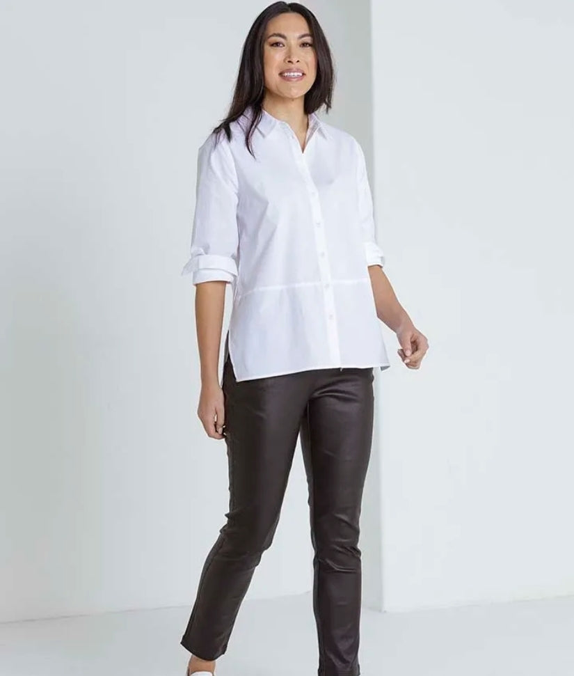 Marco Polo L/S Button Through Shirt White | MP34521