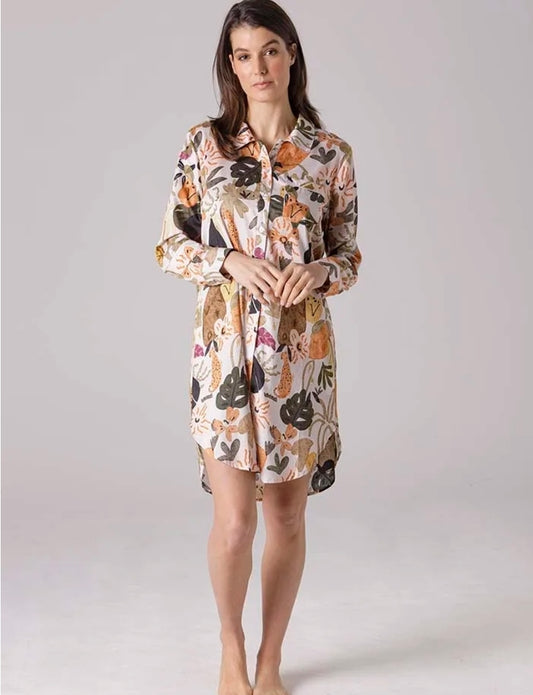 Yarra Trail Jungle Cat Night Shirt Cat Print | YT23WS9316