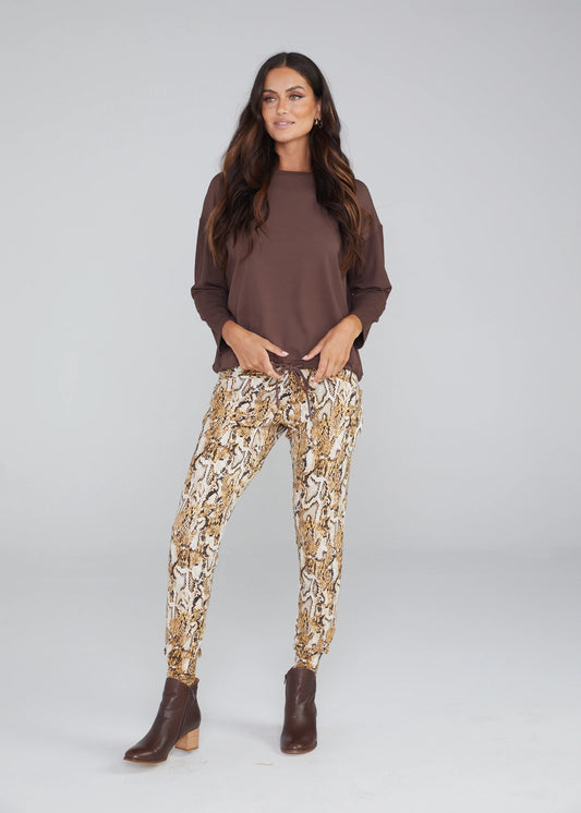 Lou Lou Lady Drawstring Sweat | Chicory Coffee 19nb032