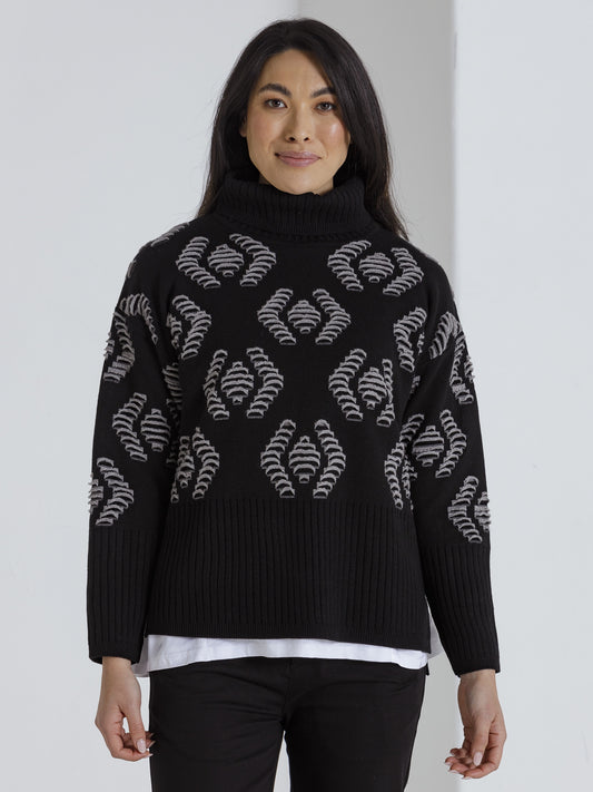 Marco Polo L/S Open Texture Black | MP33460