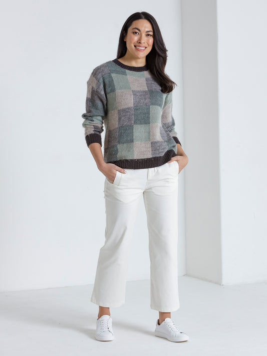 Marco Polo L/S Brushed Pullover Mixed Check | MP33485