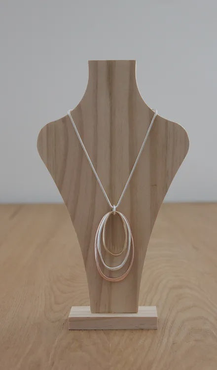 Baobab - Metal Silver Necklace Gold, Silver & Rose G | LNM3