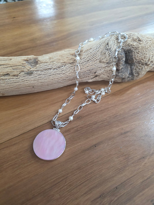 The Merchant of Venus - Reversible Mother of Pearl Pendant Necklace