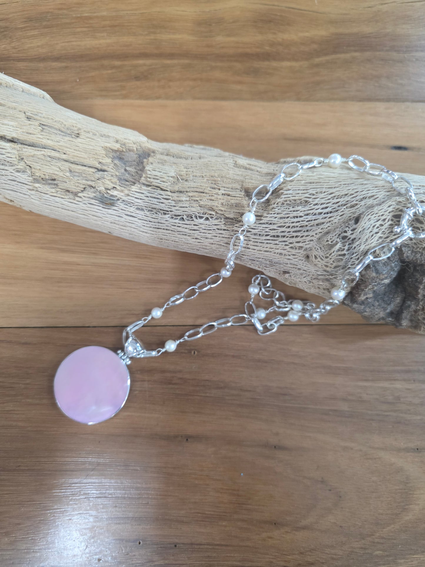 The Merchant of Venus - Reversible Mother of Pearl Pendant Necklace