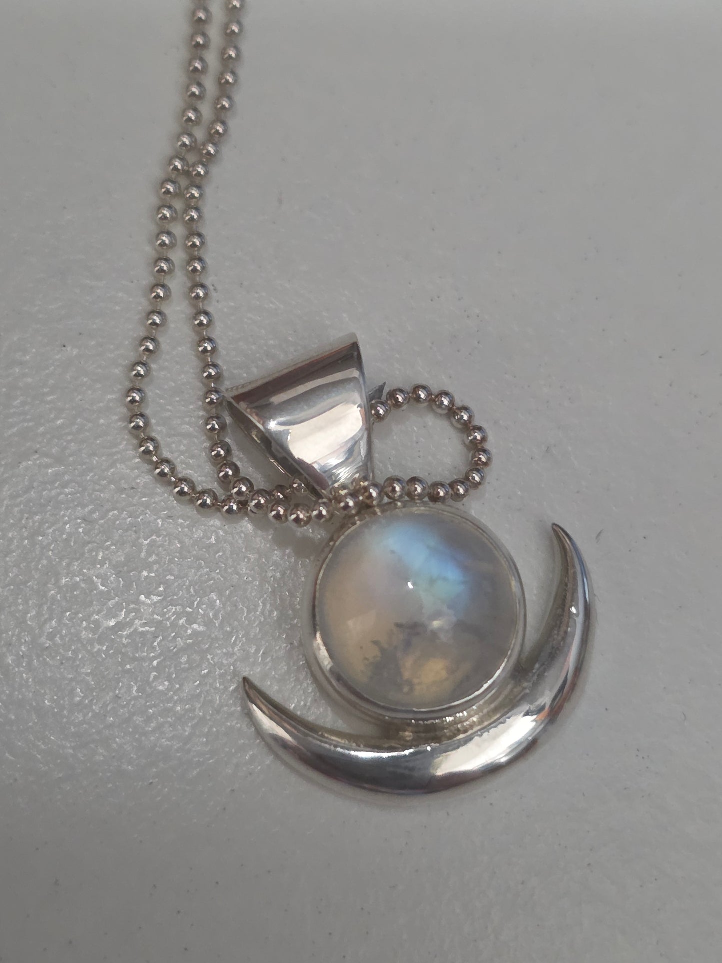 The Merchant of Venus New Moon Moonstone + Sterling Silver Necklace