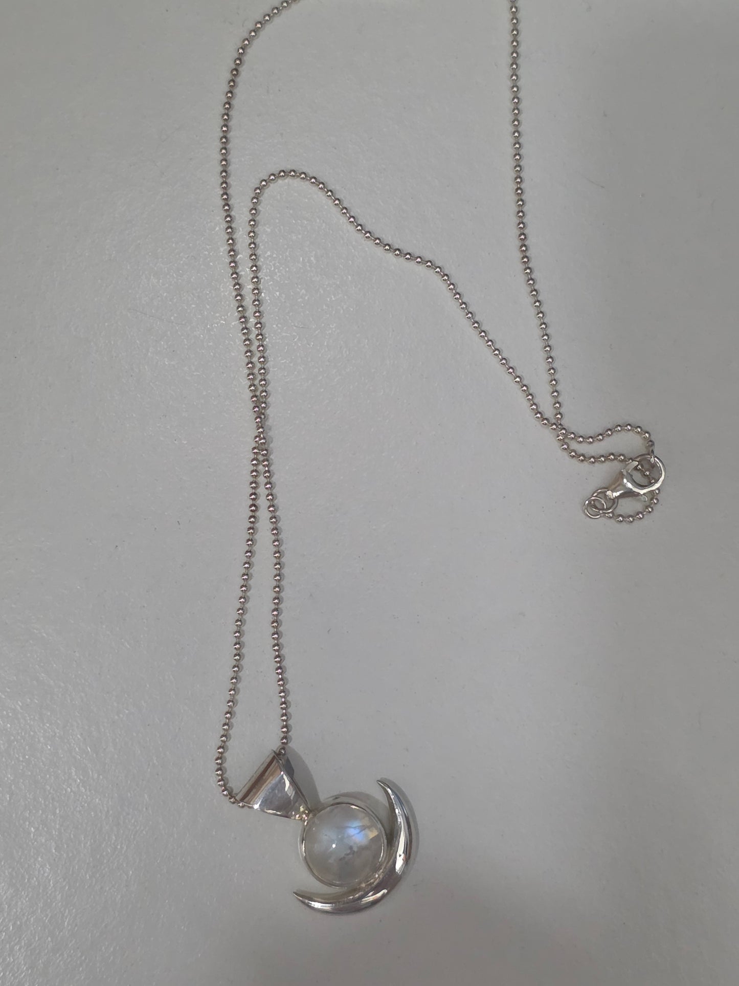 The Merchant of Venus New Moon Moonstone + Sterling Silver Necklace