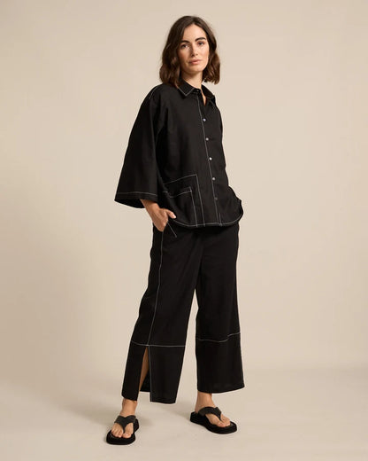 Marco Polo - 3/4 Split Hem Pant Black | YTMS58262