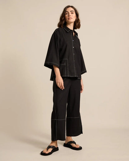 Marco Polo - 3/4 Split Hem Pant Black | YTMS58262