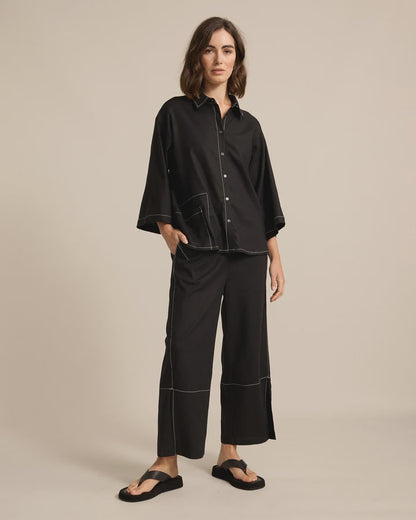 Marco Polo - 3/4 Split Hem Pant Black | YTMS58262