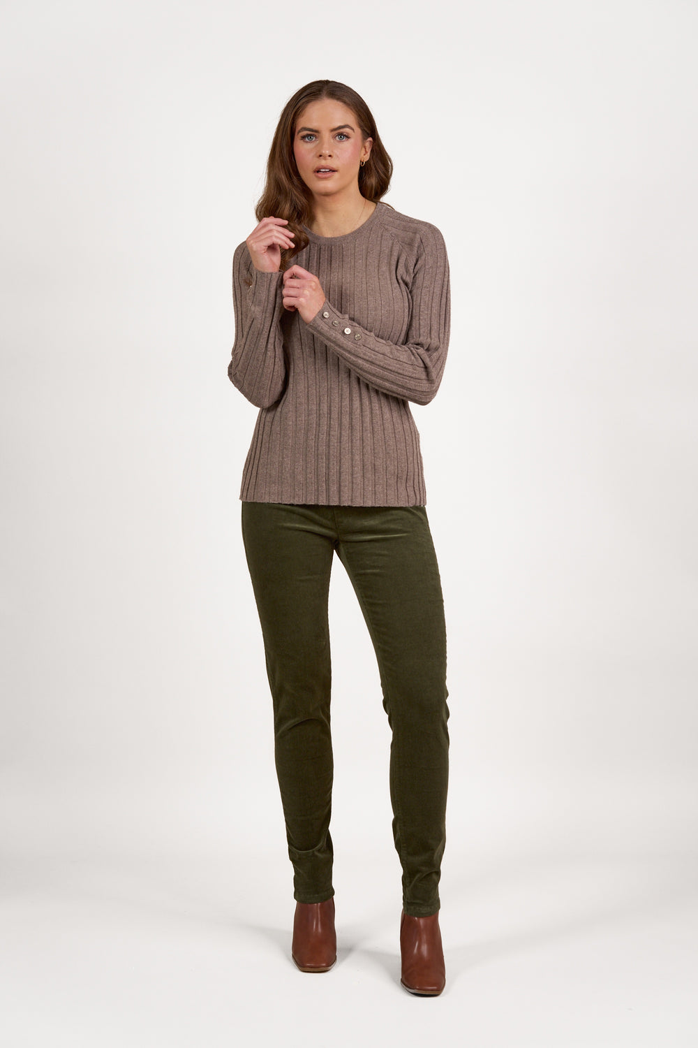 Vassalli - Round Neck Knit Jumper | Twig 1071