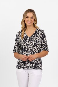 Vassalli - V Neck Print Top - Coco 4423