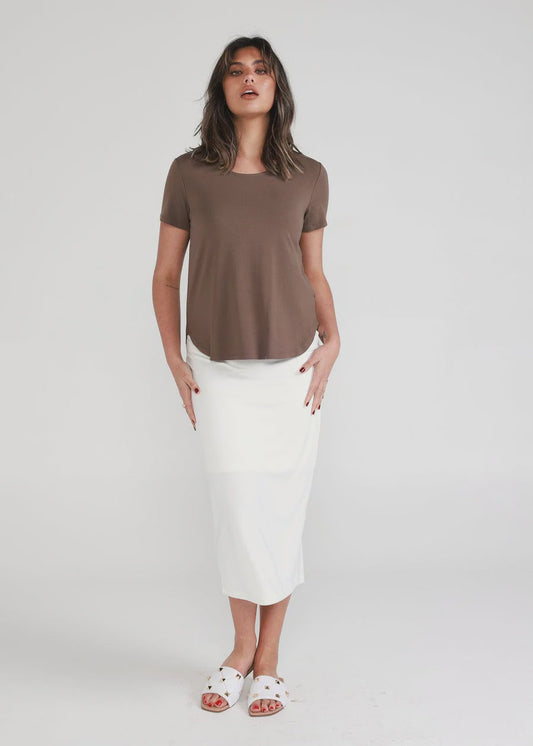 Lou Lou Janis Tee - Block Colour | Chocolate 15nb011