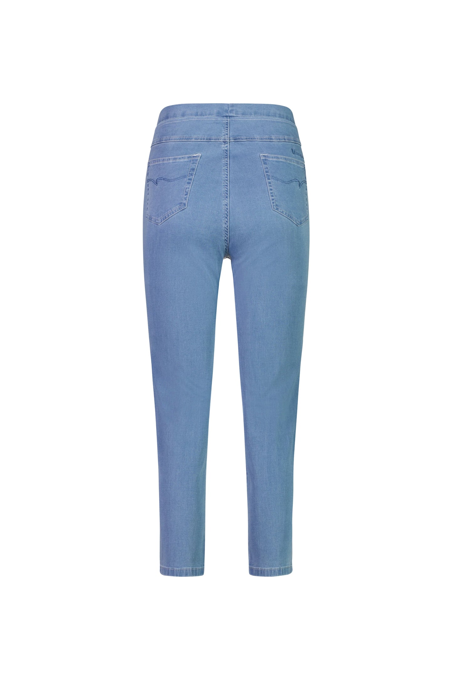 Vassalli - Slim Leg 7/8 Length Lightweight Denim Pull On Ice | V274