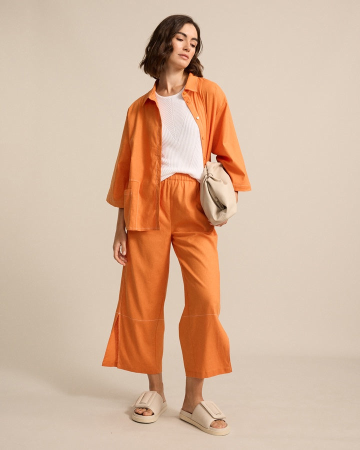 Marco Polo - 3/4 Split Hem Pant Amberglow | YTMS58262