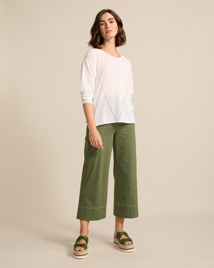 Marco Polo - 3/4 Wide Leg Pant Olive | YTMS58243