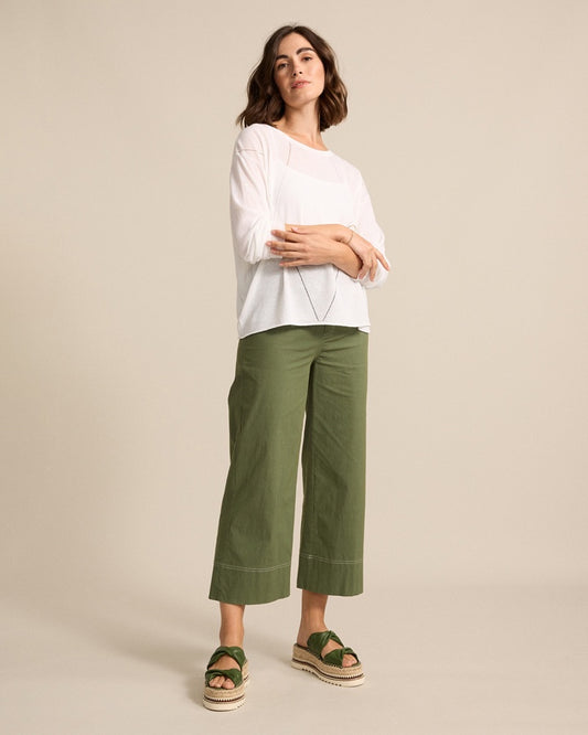 Marco Polo - 3/4 Wide Leg Pant Olive | YTMS58243