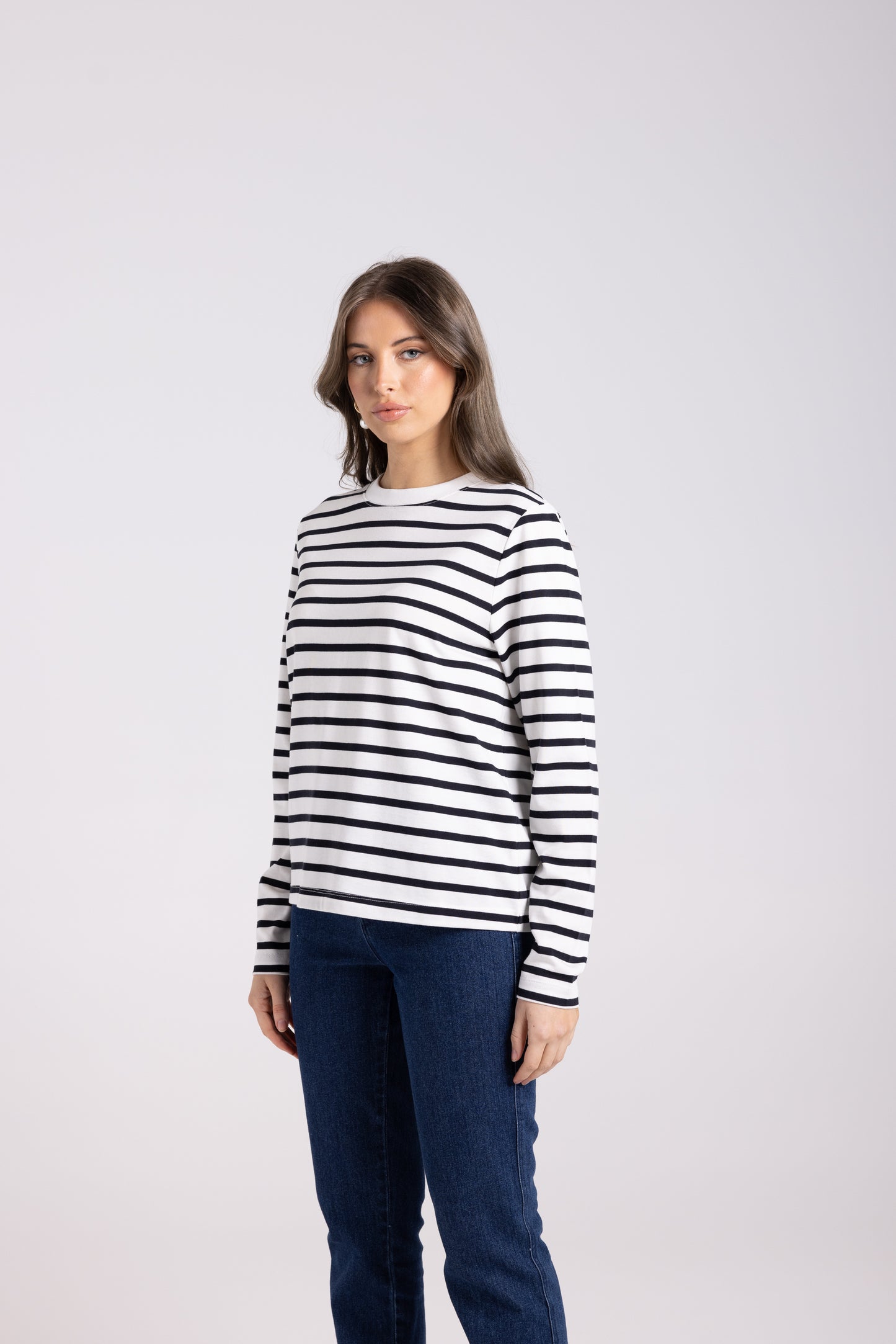 Two T's - Striped Top | French Navy/White 3031