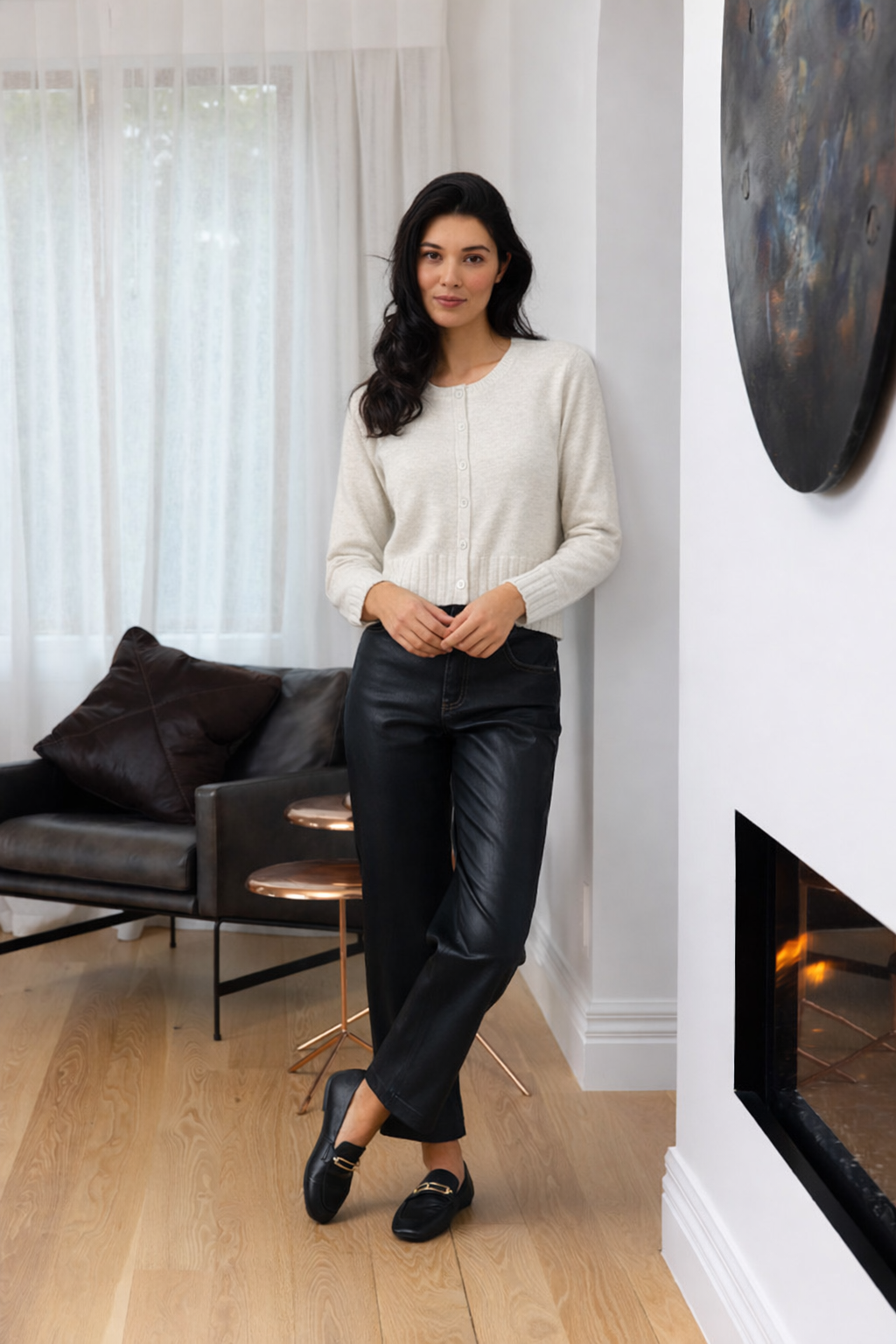 Foil - Seams Natural Cardi | FO8390