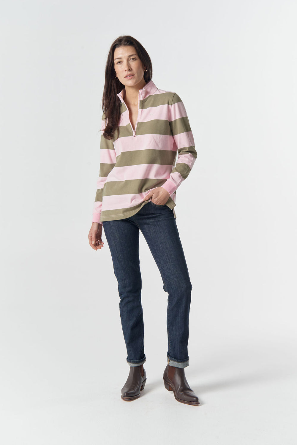 Goondiwindi Cotton - The Local 1/2 Zip Cotton Rugby | 3236