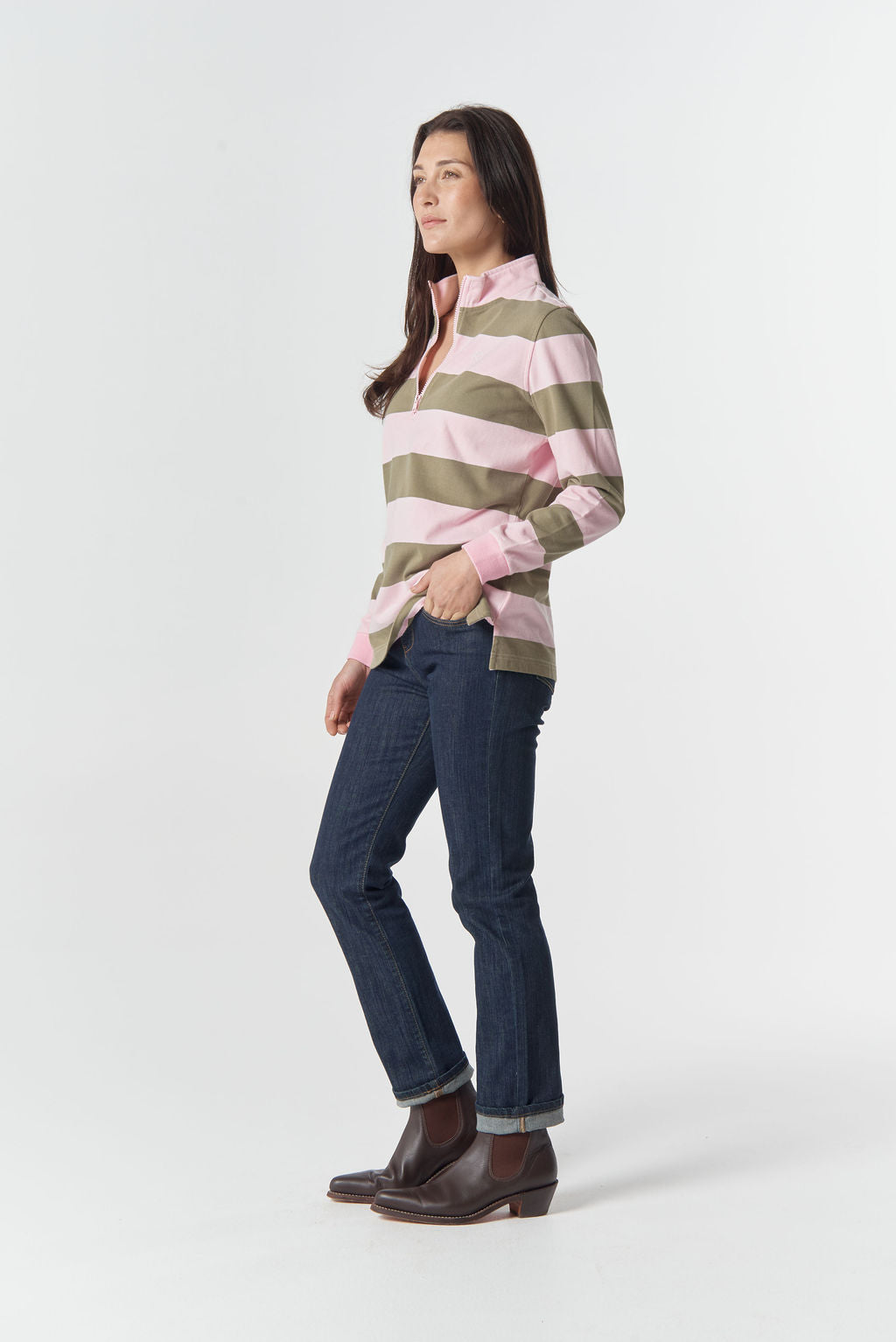 Goondiwindi Cotton - The Local 1/2 Zip Cotton Rugby | 3236