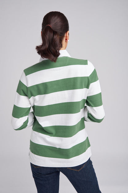 Goondiwindi Cotton - Stripe Rugby Green/White | G3263